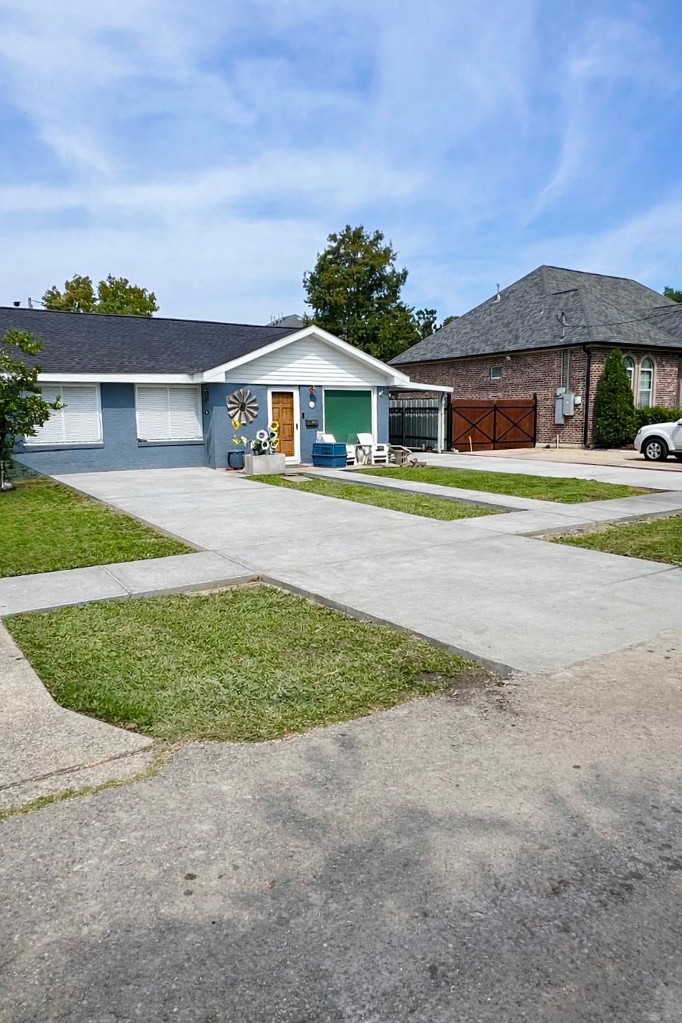 Completed residential driveway and front walkway